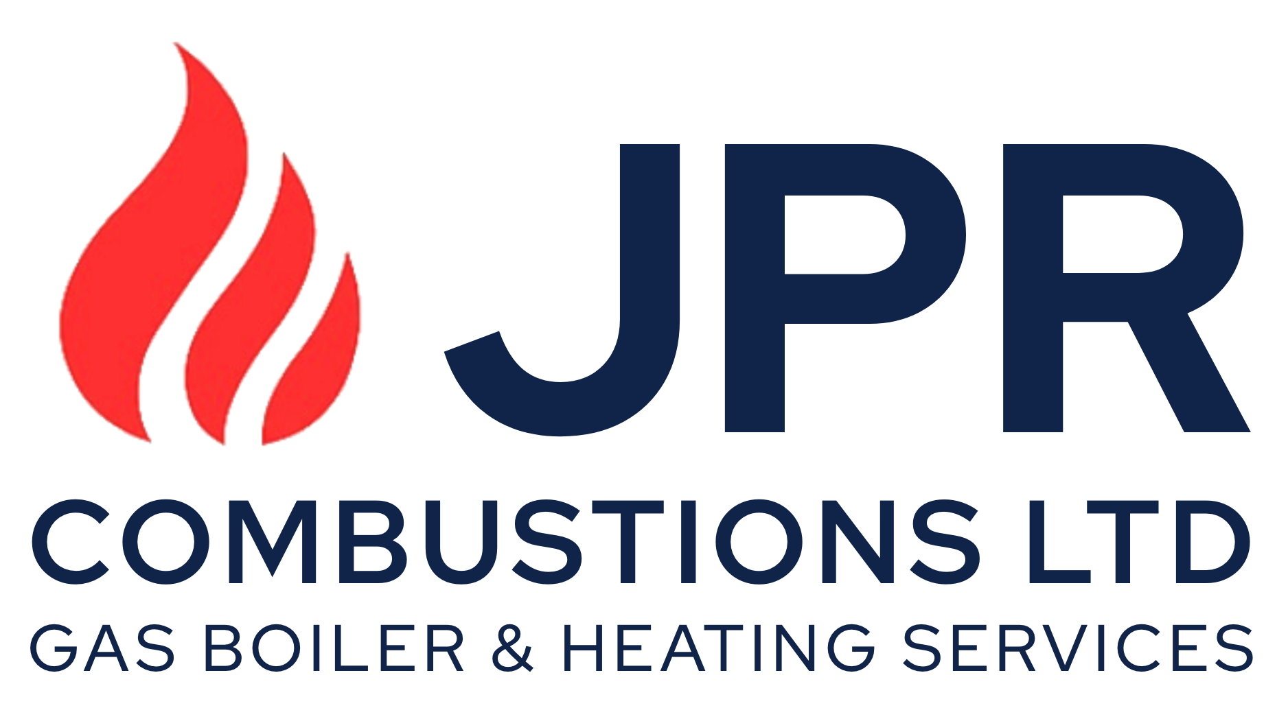 JPR Combustions logo — navy on white